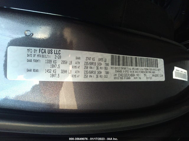 Chrysler Pacifica Touring L Plus 2020 2C4RC1EG3LR149684 Image 9