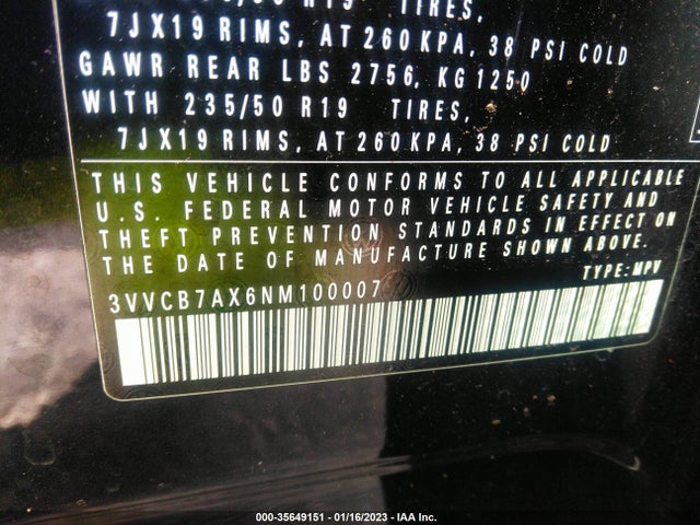3VVCB7AX6NM100007 Volkswagen Tiguan Se R-line Black