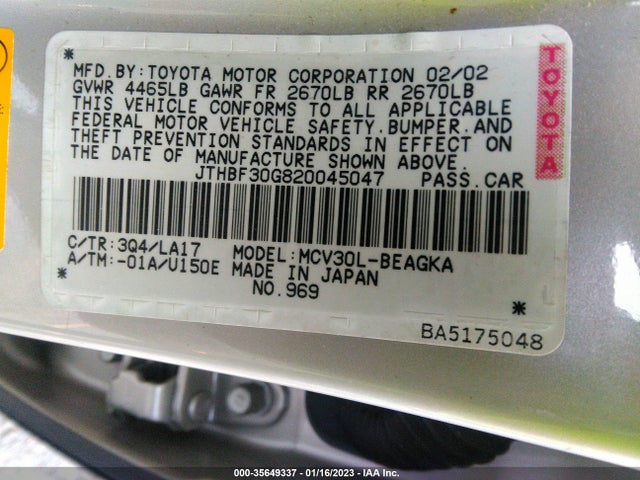 Lexus ES 300 2002 JTHBF30G820045047 Image 10