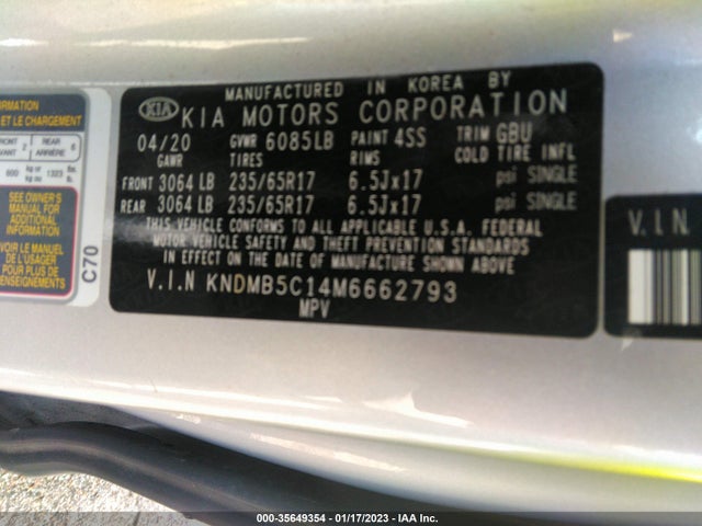 2021 Kia Sedona, VIN: KNDMB5C14M6662793