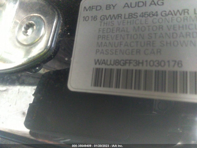 WAUJ8GFF3H1030176 Audi A3 Sedan Premium Plus