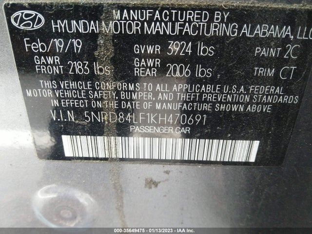 Hyundai ELANTRA SEL 2019 5NPD84LF1KH470691 Image 10
