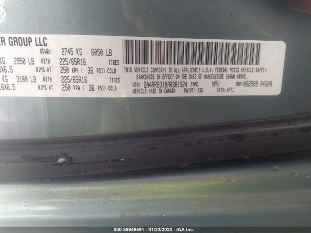 2A4RR5D19AR381524 Chrysler Town & Country Touring