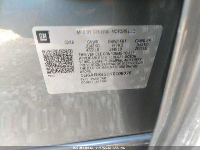2019 Cadillac CTS, VIN: 1G6AR5SS1K0109076