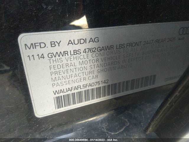 2015 Audi A4, VIN: WAUAFAFL5FA075142
