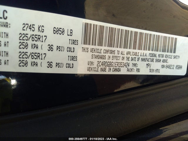 Dodge Grand Caravan Se 2014 2C4RDGBG1ER353424 Image 9