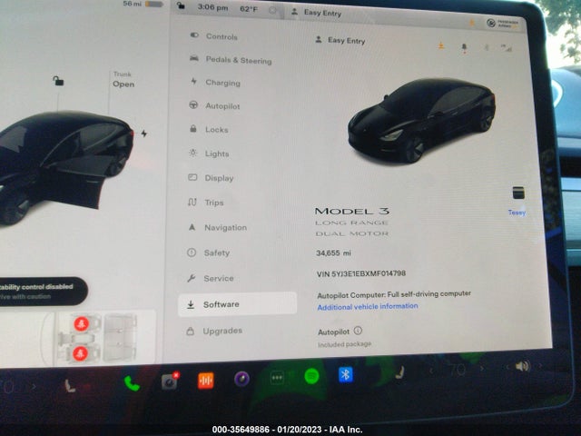 Tesla Model 3 Long Range 2021 5YJ3E1EBXMF014798 Image 9