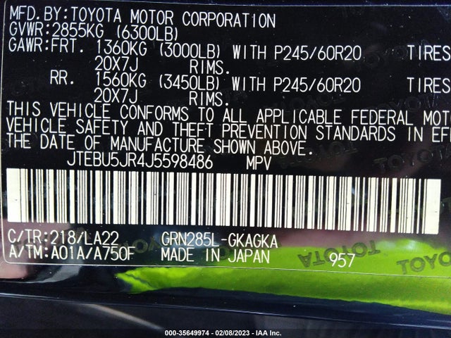 Toyota 4runner 2018 JTEBU5JR4J5598486 Image 10