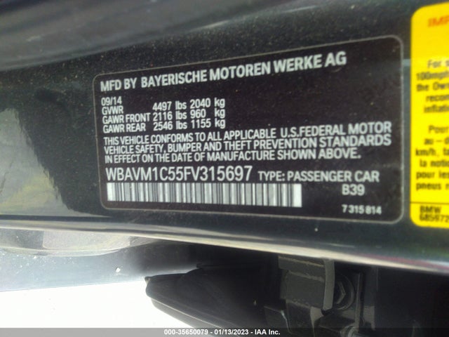 2015 BMW X1, VIN: WBAVM1C55FV315697