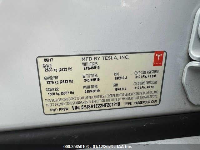 Tesla Model S 75d 2017 5YJSA1E22HF201210 Image 16