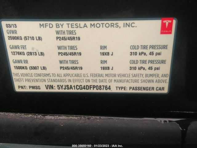 5YJSA1CG4DFP08764 Tesla MODEL S