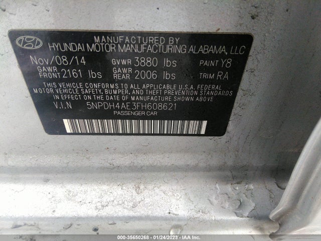 Hyundai ELANTRA SE 2015 5NPDH4AE3FH608621 Image 10