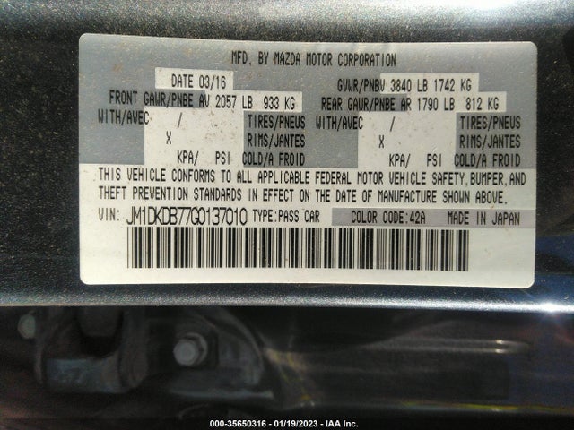 2016 Mazda CX-3, VIN: JM1DKDB77G0137010