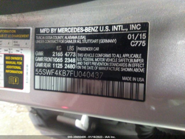 55SWF4KB7FU040437 Mercedes-Benz C-class C 300
