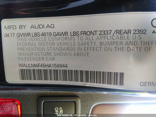 WAULMAF45HA156944 Audi A4 Ultra Premium Plus