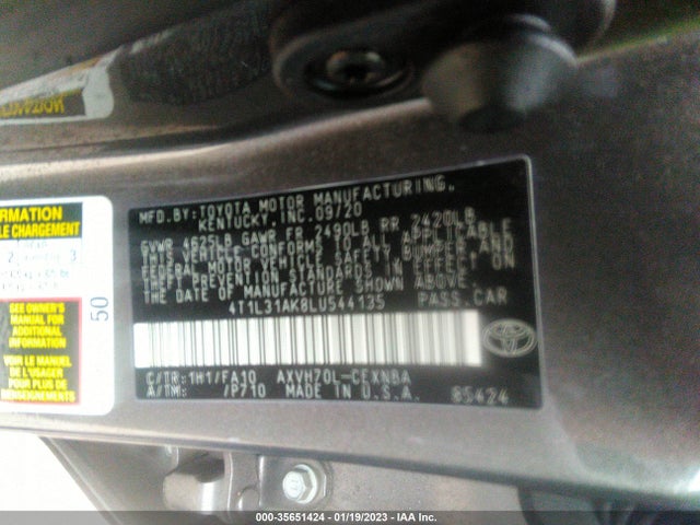 2020 Toyota Camry, VIN: 4T1L31AK8LU544135