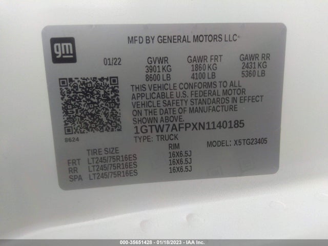 GMC SAVANA CARGO VAN 2022 1GTW7AFPXN1140185 Image 9