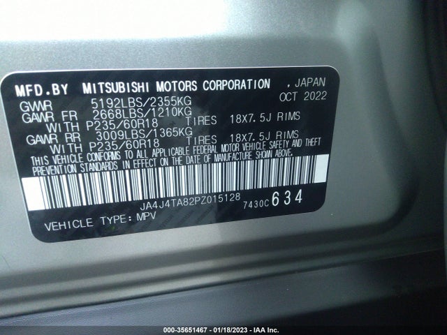 JA4J4TA82PZ015128 Mitsubishi Outlander Es