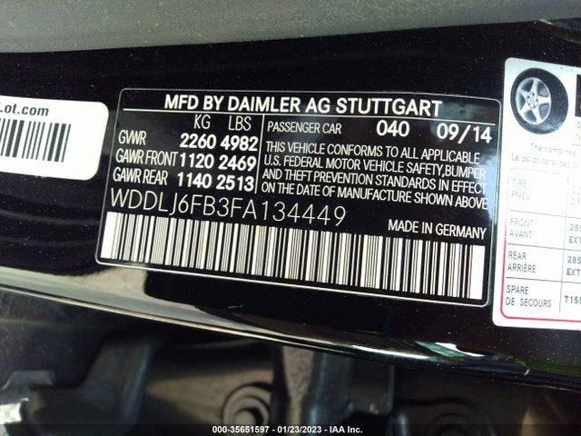2015 Mercedes-Benz CLS-Class, VIN: WDDLJ6FB3FA134449