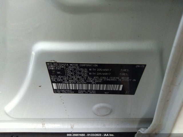 2015 Toyota RAV4, VIN: JTMBFREV1FJ047699
