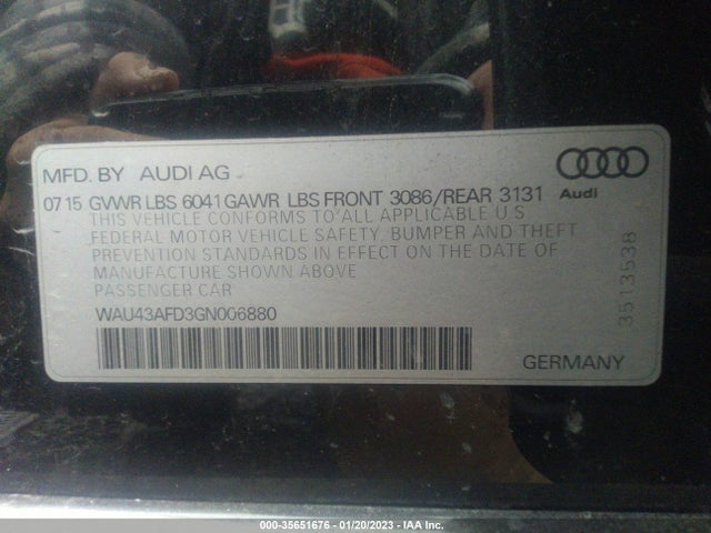 2016 Audi A8, VIN: WAU43AFD3GN006880