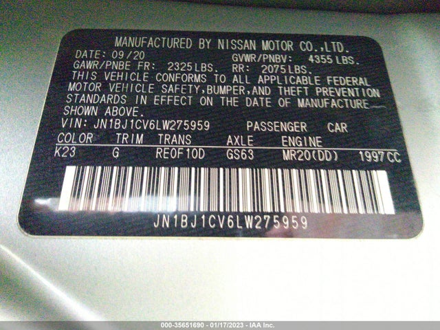 2020 Nissan Rogue, VIN: JN1BJ1CV6LW275959