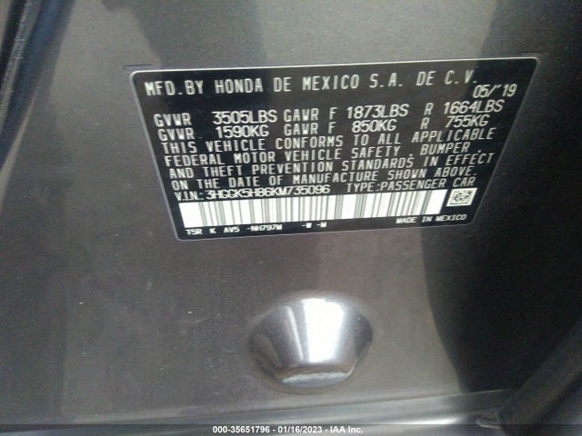 2019 HONDA FIT EX VIN: 3HGGK5H86KM735096