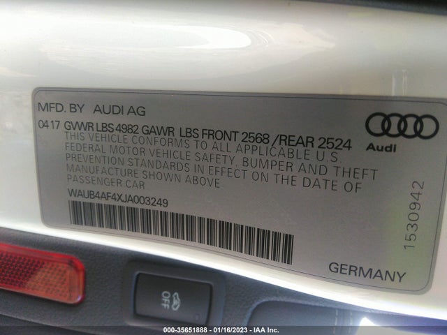 2018 Audi S4, VIN: WAUB4AF4XJA003249