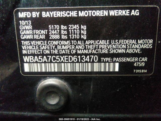 WBA5A7C5XED613470 BMW 5 Series 528i Xdrive