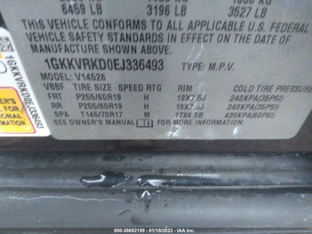 GMC ACADIA SLT 2014 1GKKVRKD0EJ336493 Image 9