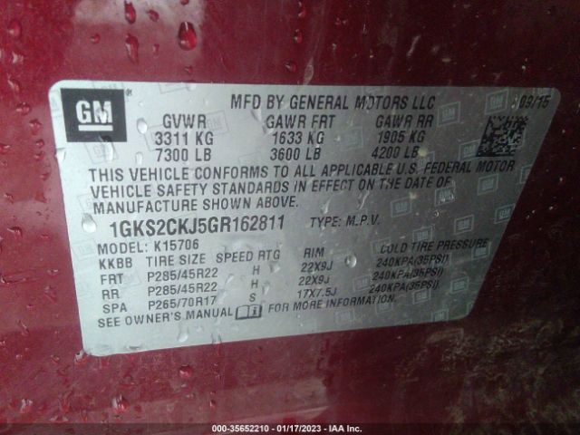 1GKS2CKJ5GR162811 GMC YUKON DENALI