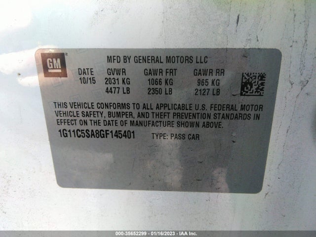 Chevrolet Malibu Limited Lt 2016 1G11C5SA8GF145401 Image 9
