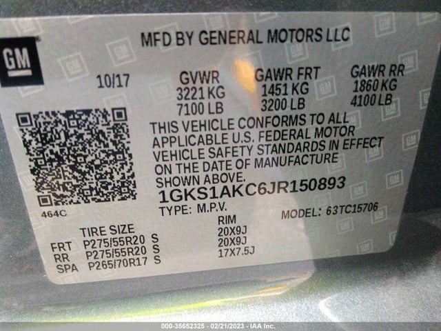 GMC YUKON SLE 2018 1GKS1AKC6JR150893 Image 10