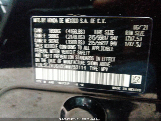 2021 HONDA HR-V LX VIN: 3CZRU6H35MM753114
