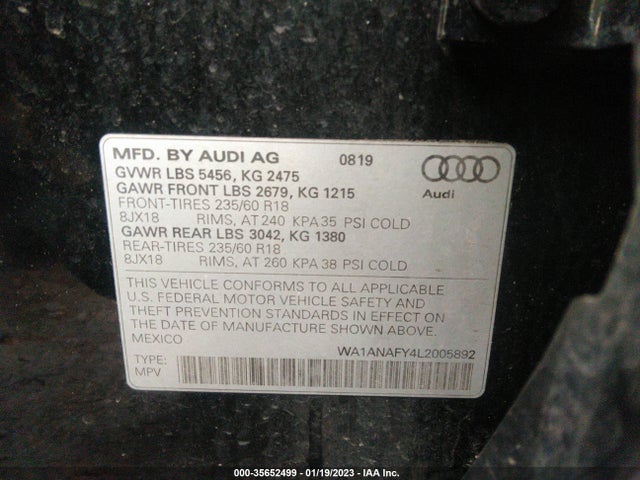 WA1ANAFY4L2005892 Audi Q5 Premium/titanium Premium