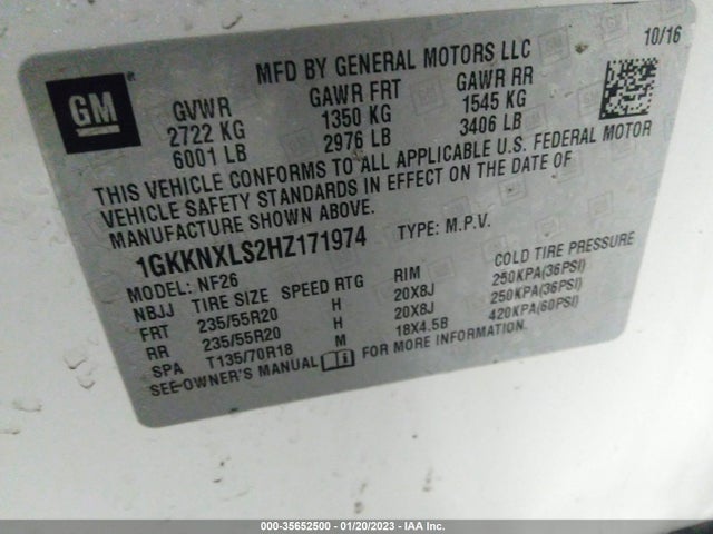 GMC Acadia Denali 2017 1GKKNXLS2HZ171974 Image 9