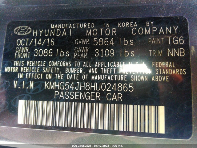 2017 Genesis G90, VIN: KMHG54JH8HU024865