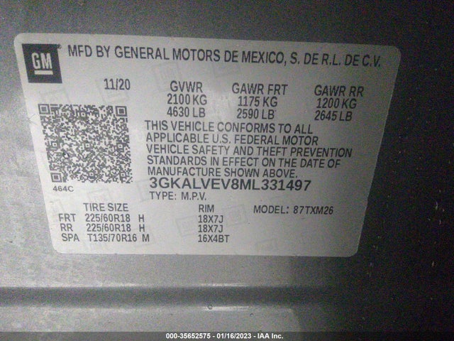 2021 GMC Terrain, VIN: 3GKALVEV8ML331497