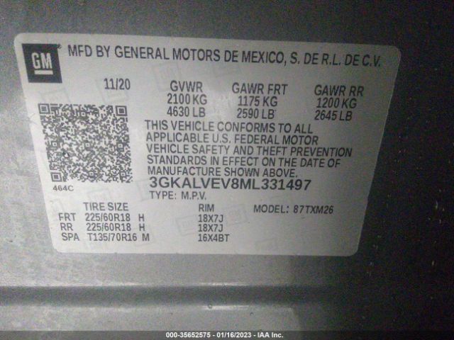 3GKALVEV8ML331497 GMC Terrain Slt