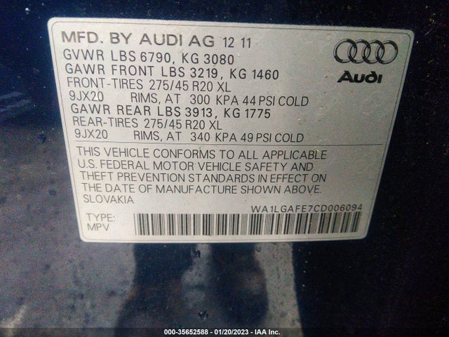 WA1LGAFE7CD006094 Audi Q7 3.0t Premium Plus
