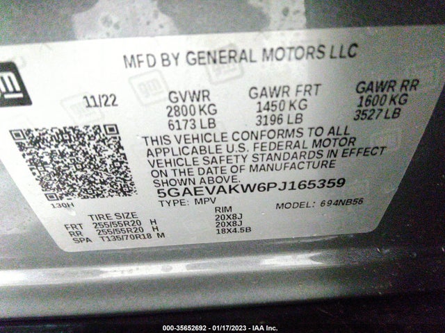 2023 Buick Enclave, VIN: 5GAEVAKW6PJ165359