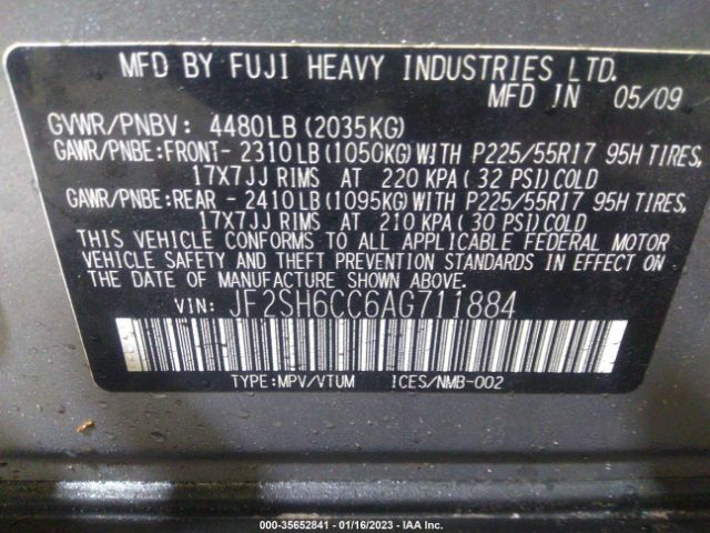 JF2SH6CC6AG711884 Subaru Forester 2.5x Premium