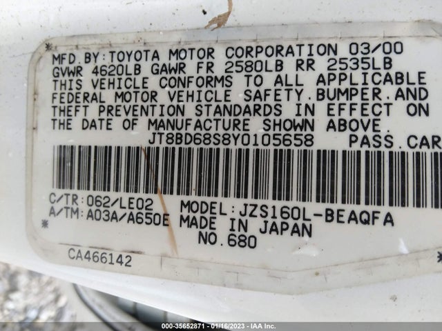 JT8BD68S8Y0105658 Lexus GS 300
