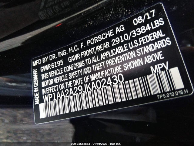 2018 Porsche Cayenne, VIN: WP1AA2A29JKA02430