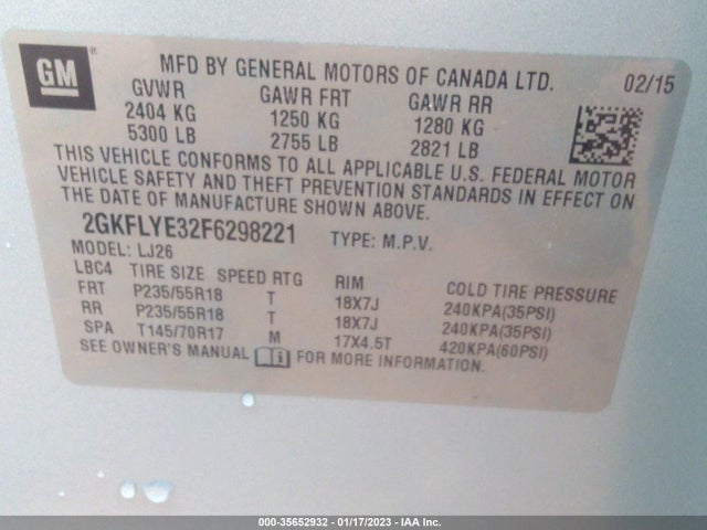 GMC Terrain Slt 2015 2GKFLYE32F6298221 Image 9