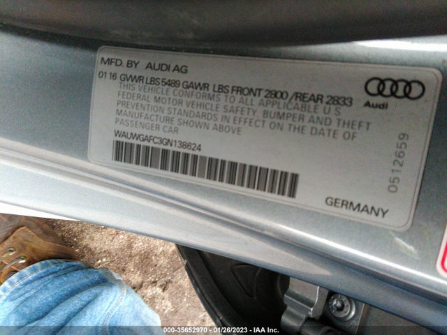 WAUWGAFC3GN138624 Audi A7 3.0 Premium Plus