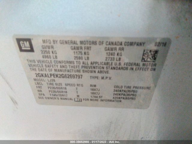 2GKALPEK2G6269797 GMC Terrain Slt