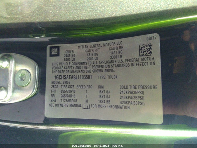 Chevrolet Colorado 2wd Base 2018 1GCHSAEA9J1103501 Image 10