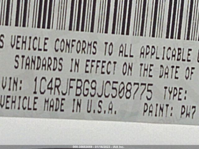 1C4RJFBG9JC508775 Jeep Grand Cherokee Limited