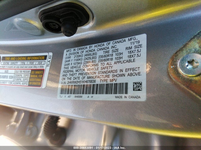 Honda CR-V EX 2019 2HKRW2H51KH676836 Image 9